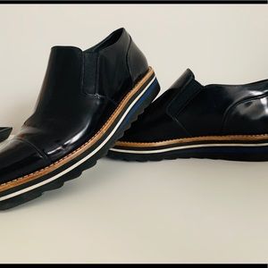 VINCE 'Alona' Black Patent Leather Almond Toe